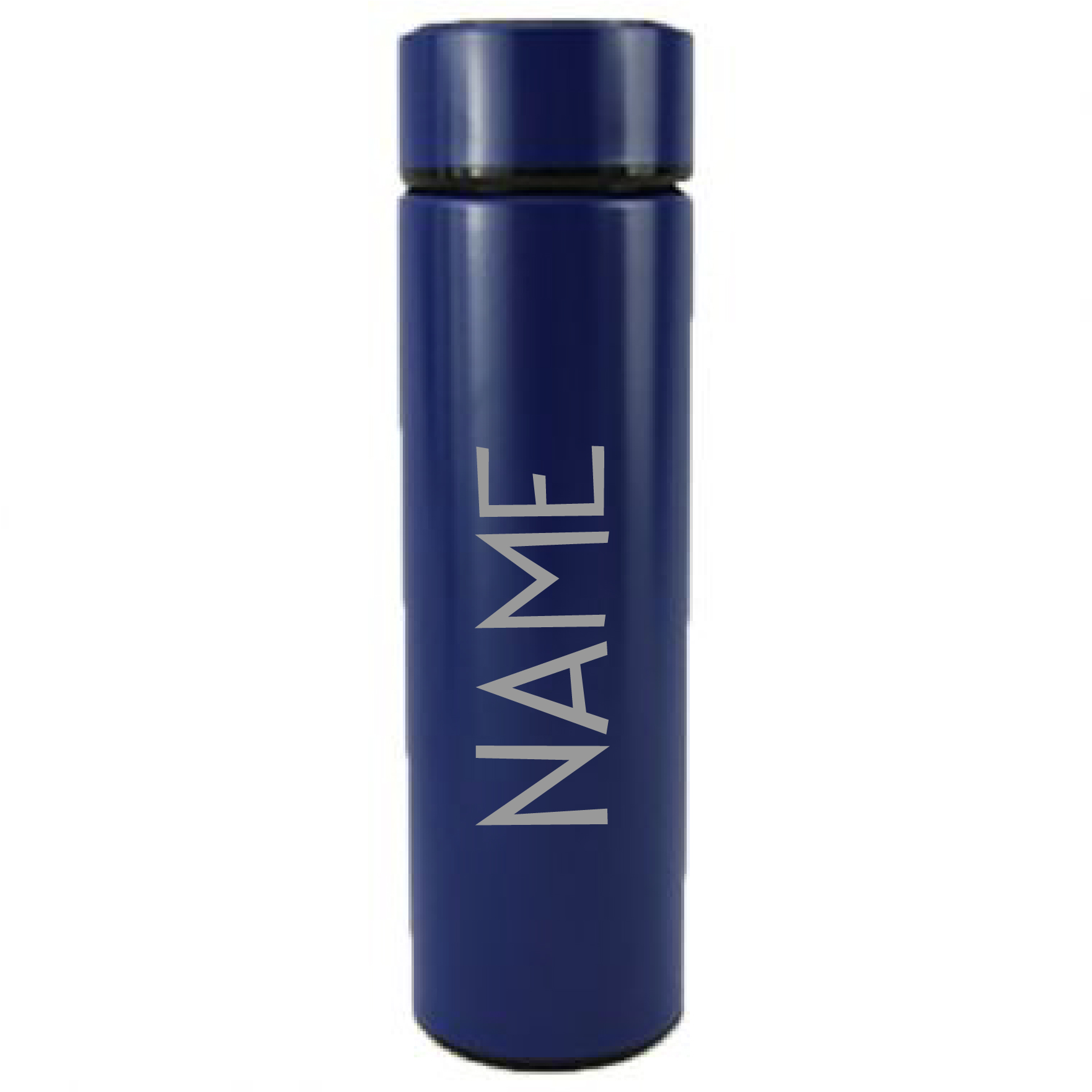 Personalised LED Temperature Display Vacuum Insulated Blue Water Bottle